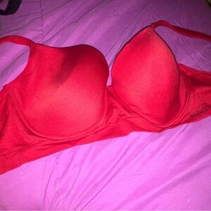 Nautica Red Full-Coverage Bra with Smooth Molded Cups
